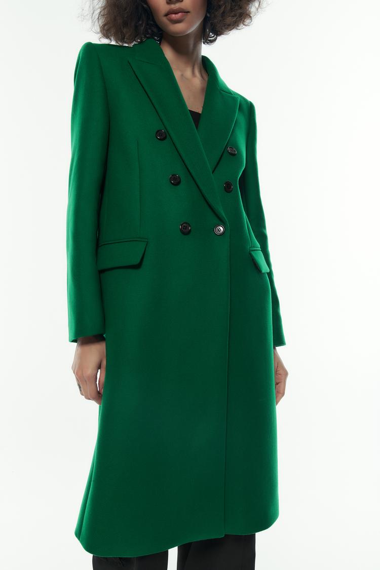 WOOL BLEND MASCULINE COAT Moss green ZARA United Kingdom